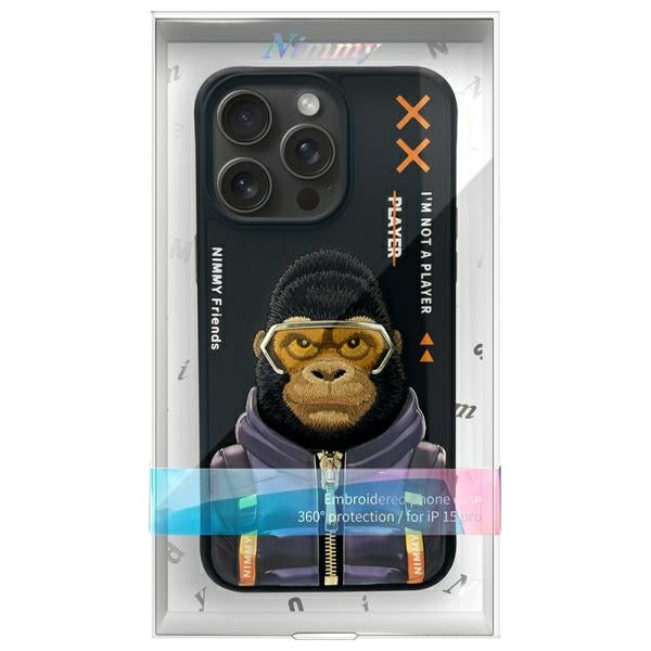 Nimmy Cool&amp;Cute 2.0 Monkey Case for iPhone 15 Pro Max - Black