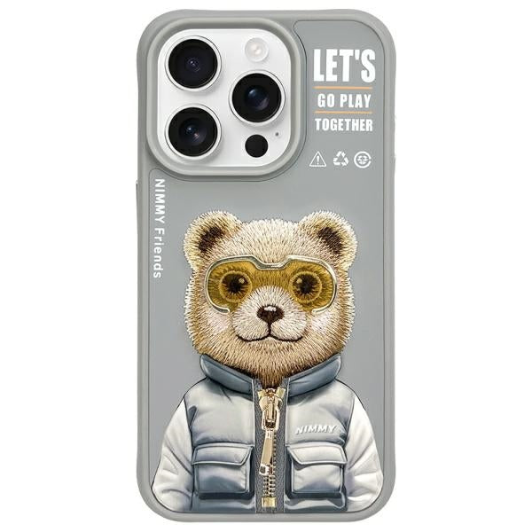 Nimmy Cool&amp;Cute 2.0 Bear Case for iPhone 15 Pro Max - Gray