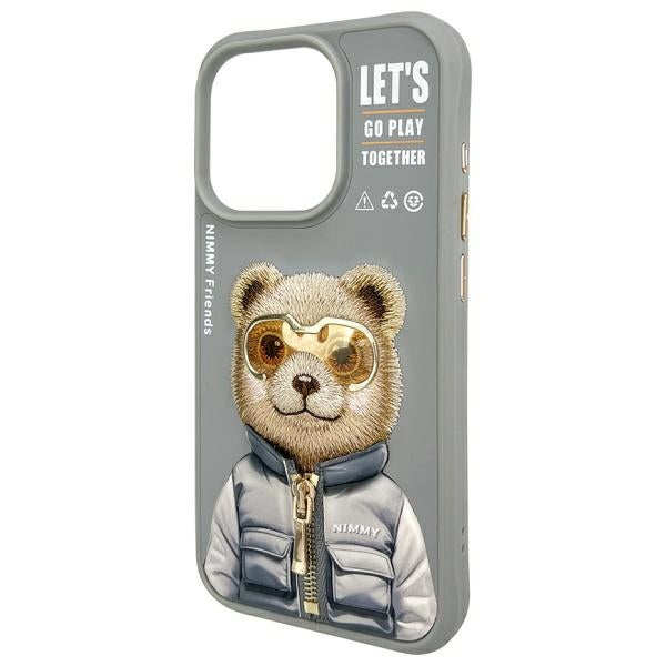 Nimmy Cool&amp;Cute 2.0 Bear Case for iPhone 15 Pro Max - Gray