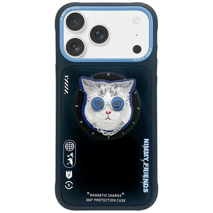 Nimmy Glasses Cool Cat MagSafe Case for iPhone 17 - Black and Blue