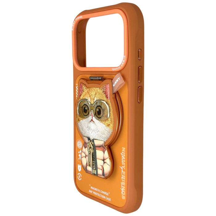 Nimmy Cool&amp;Cute 2.0 Cat Case for iPhone 17 Pro Max with Magnetic Hanger - Orange