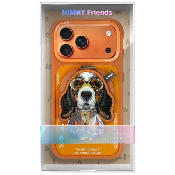 Nimmy Cool&amp;Cute 2.0 Dog Case for iPhone 17 Pro Max with Magnetic Hanger - Orange