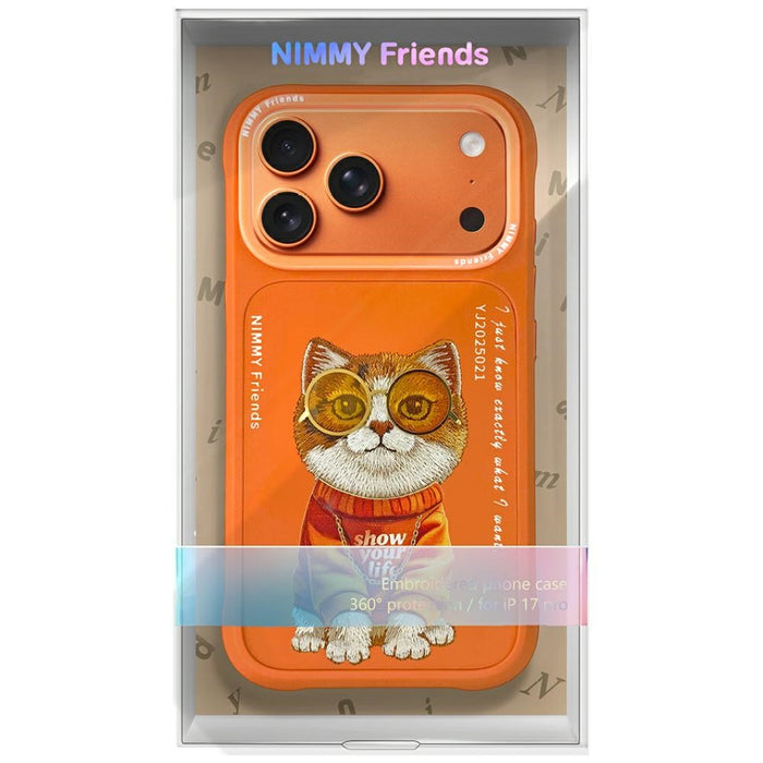 Nimmy Glasses Cool Cat Case for iPhone 17 Pro - Orange