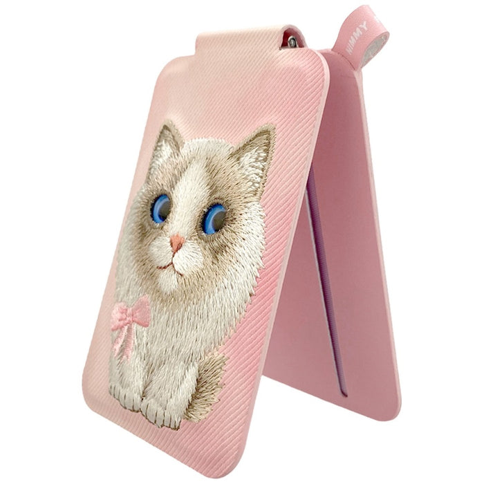 Nimmy New Big-Eye Cute Pets 2.0 Cat Magnetic Wallet with Phone Stand - Pink