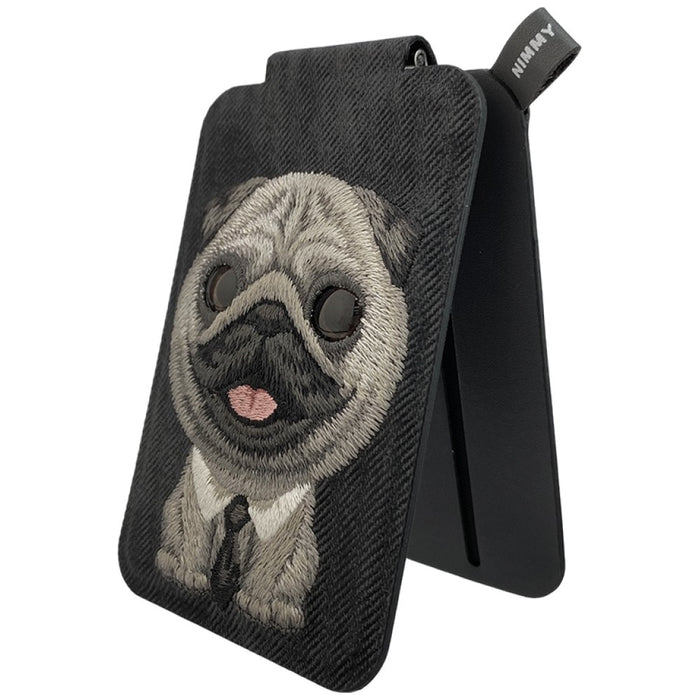 Nimmy New Big-Eye Cute Pets 2.0 Dog Magnetic Wallet with Phone Stand - Black