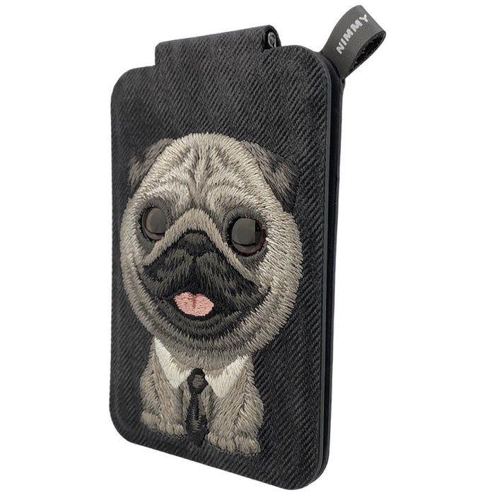 Nimmy New Big-Eye Cute Pets 2.0 Dog Magnetic Wallet with Phone Stand - Black