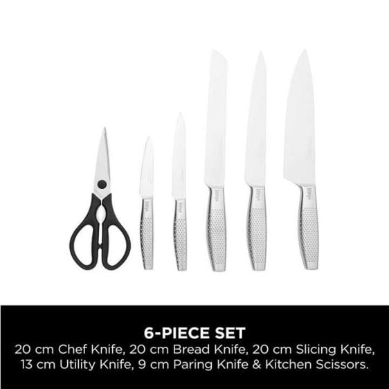 Kitchen knife set NINJA StaySharp K62006EUUK stainless steel 6 pcs, built-in sharpener, graphite block