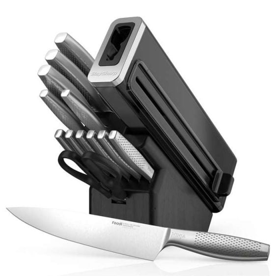 Kitchen knife set NINJA StaySharp K62014EUUK stainless steel 14 pcs, built-in sharpener, graphite block