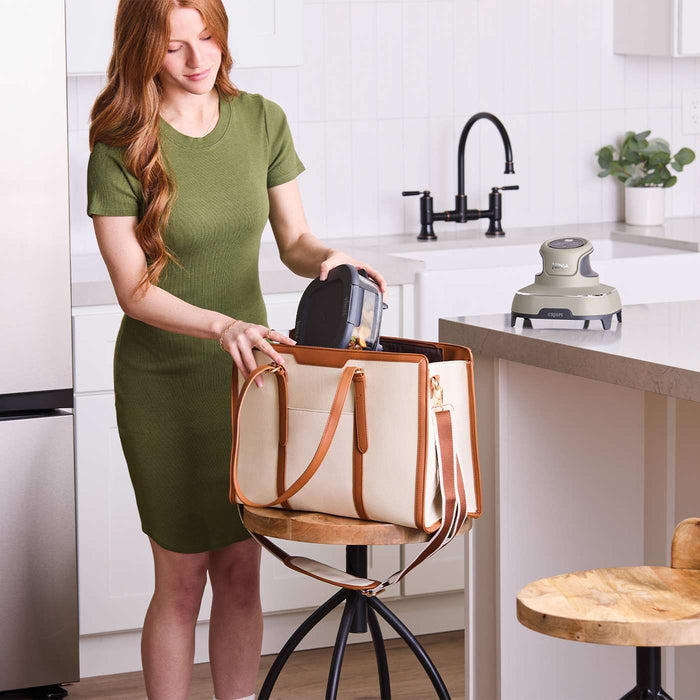 Fryer NINJA Crispi 4-in-1 Portable Glass Air Fryer FN101EUST, 3.8 l, Stone