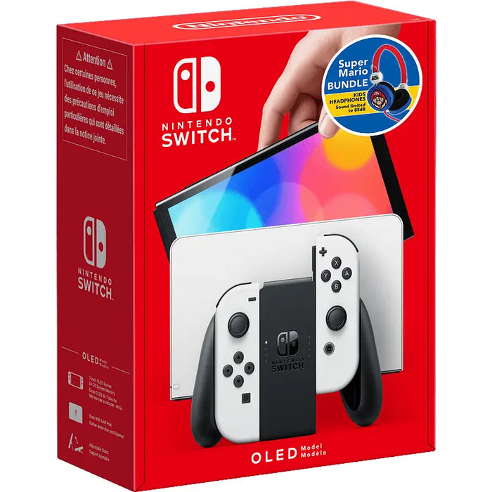 Nintendo Switch OLED White Console + Super Mario & Luigi Headphones - Игрови конзоли<<<Конзоли и аксесоари<<<ТВ Аудио