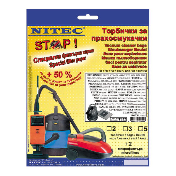 BAGS NEO M117 /MONIX /DELONGHI NITEC TAU_T322 5 PCS