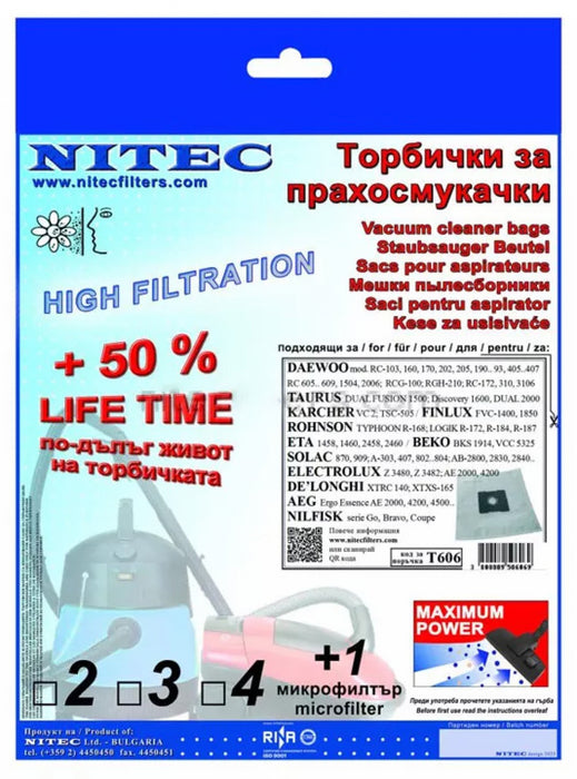Vacuum cleaner bag NITEC T606