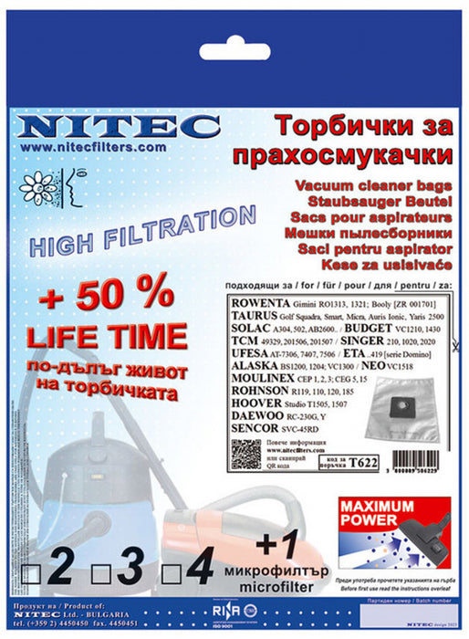 Vacuum cleaner bag NITEC T622