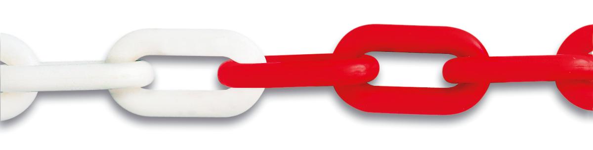 SIGNAL CHAIN PVC 8MM RED AND WHITE