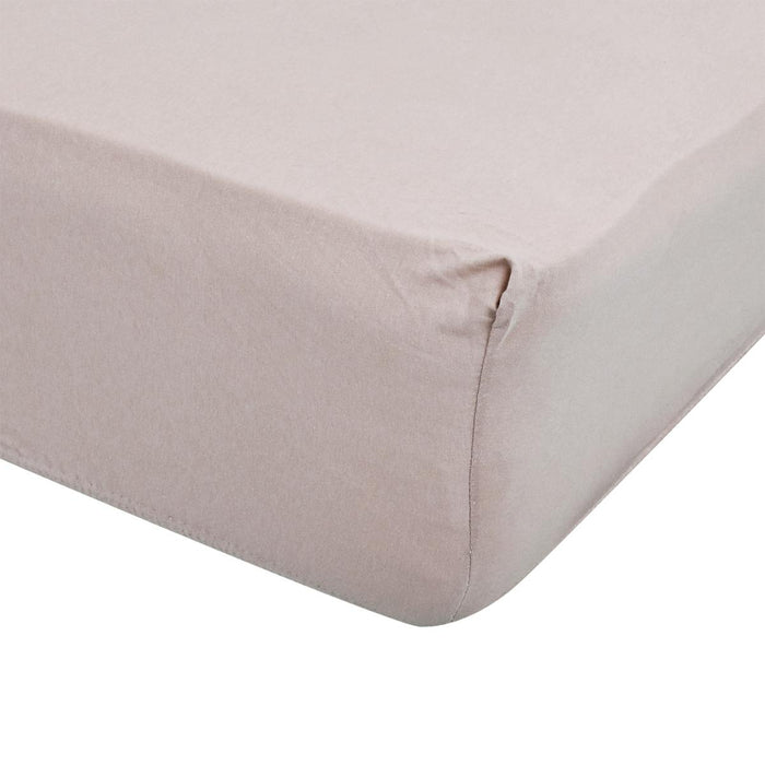 FITTED BOTTOM SHEET JERSEY WITH ELASTIC 180/200 BEIGE