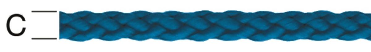 POLYPROPYLENE BRAIDED ROPE BLUE 3MM