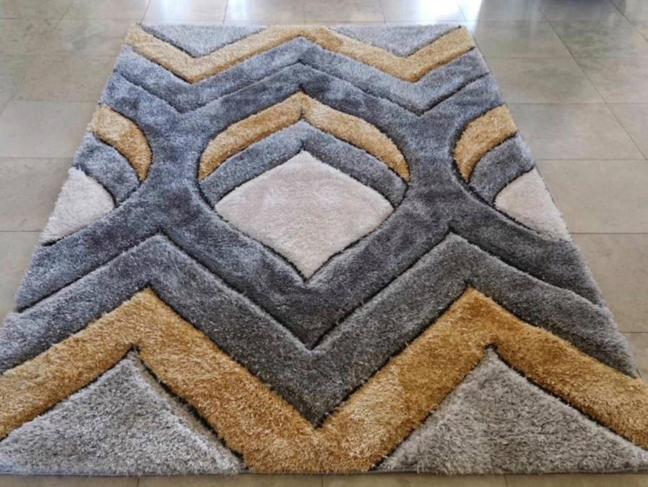 CARPET SHAGI CARVING 160X230 CM GRAY YELLOW