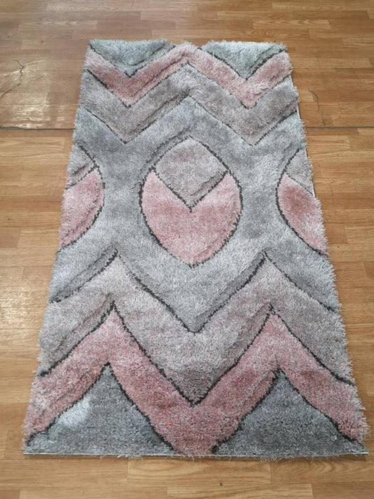 KILIMM SHAGI CARVING 80X150 CM GRAY PINK