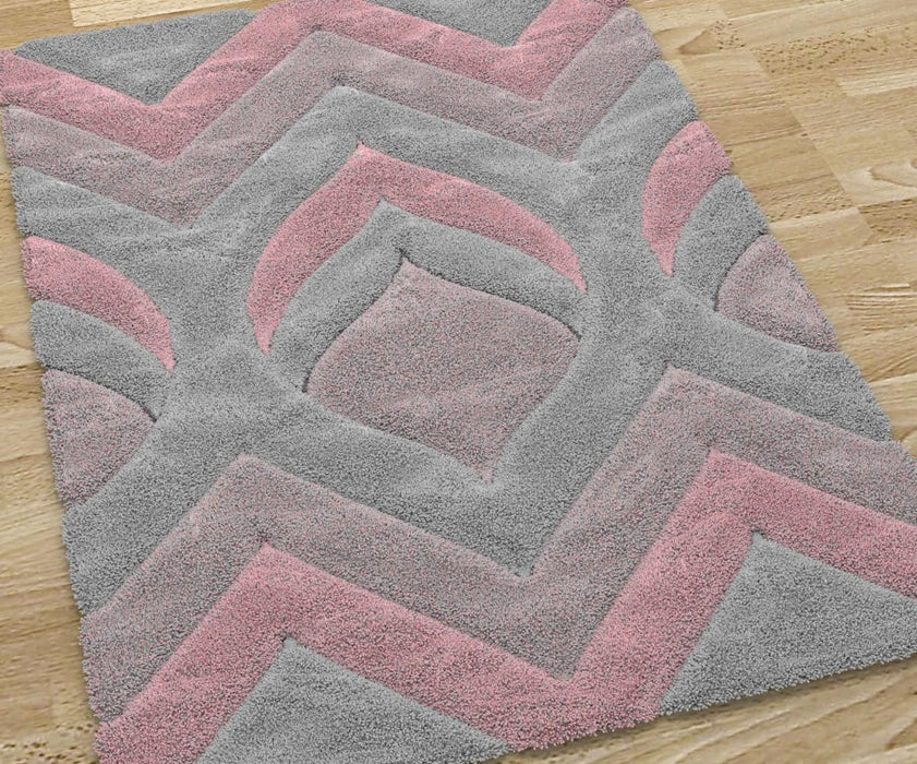 KILIMM SHAGI CARVING 80X150 CM GRAY PINK
