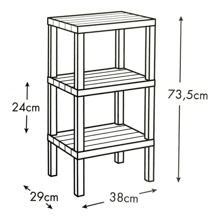 PLASTIC ORGANIZER WITH 3 LEVELS BLACK