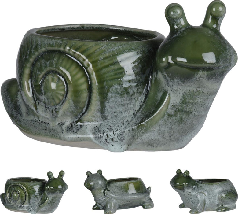 PORCELAIN ANIMAL POT 3 TYPES 24x17x15CM
