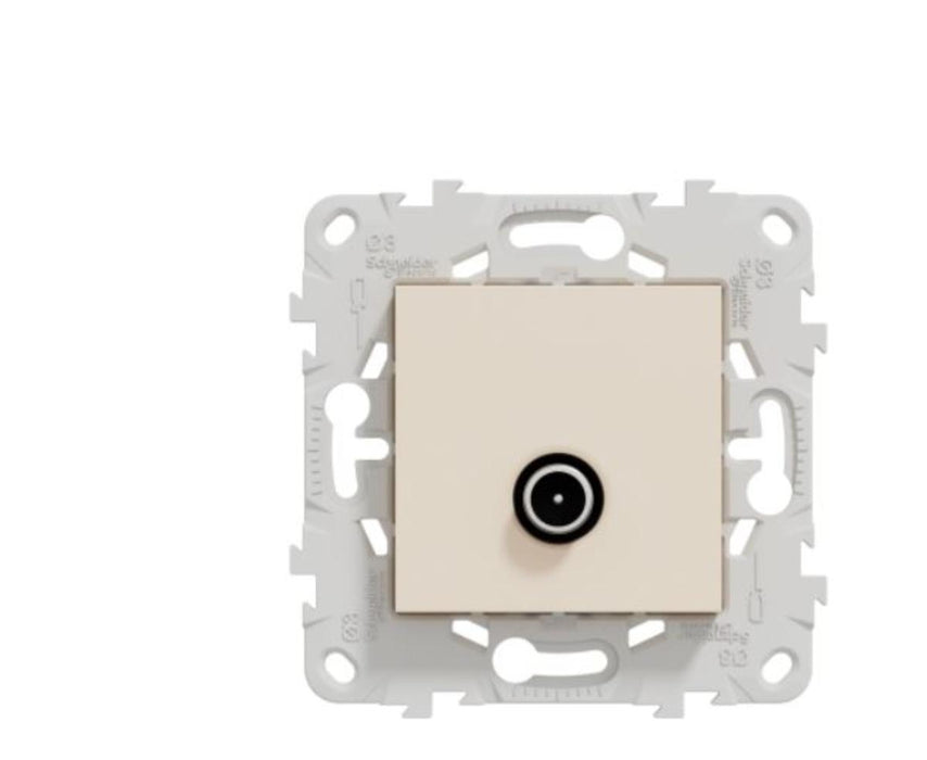 TV OUTLET WITH MOUNTING FRAME 2 MODULE IVORY SCHNEIDER UNICA (NU546244)