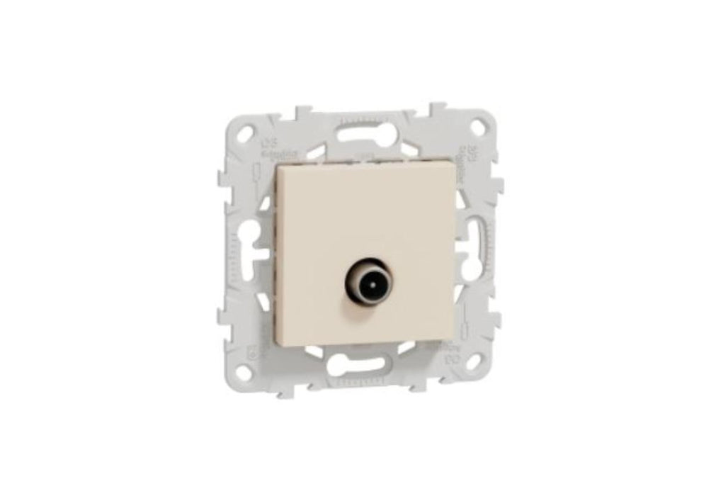 TV OUTLET WITH MOUNTING FRAME 2 MODULE IVORY SCHNEIDER UNICA (NU546244)