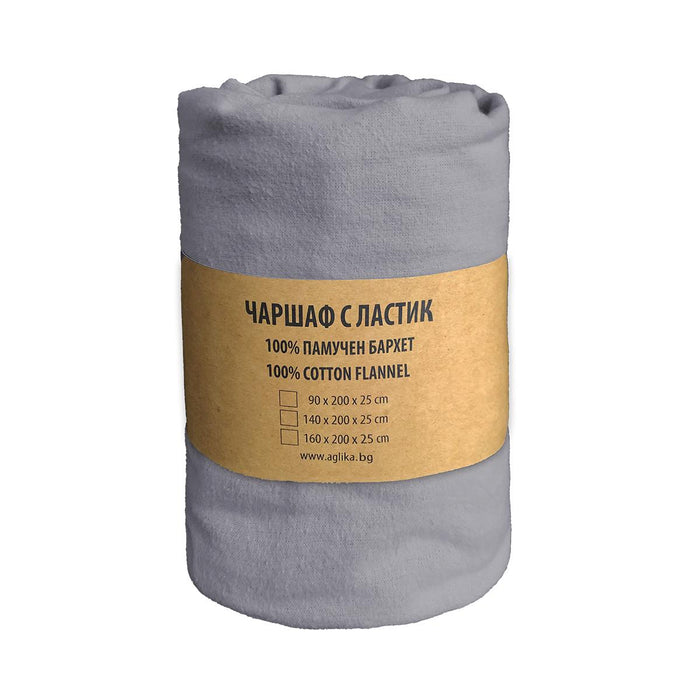 FITTED SHEET WITH ELASTIC VELVET 160/200 GREY