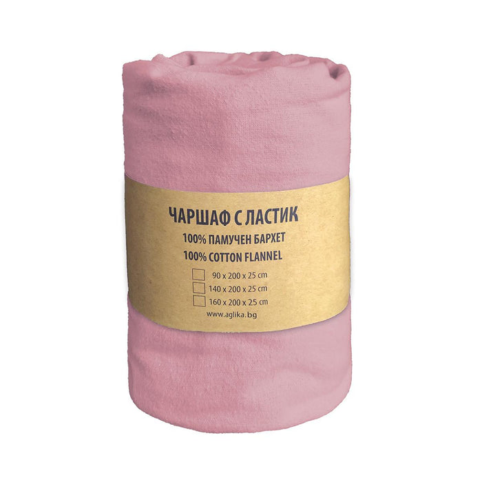 ЧАРШАФ С ЛАСТИК БАРХЕТ 160/200 РОЗА