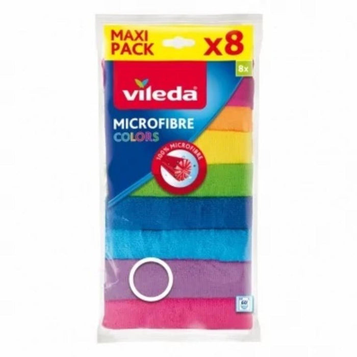 MICROFIBER TOWELS 8 NUMBERS COLORS VILEDA