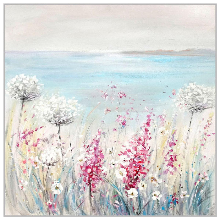OIL PAINTING FLOWERS SEA 45X45