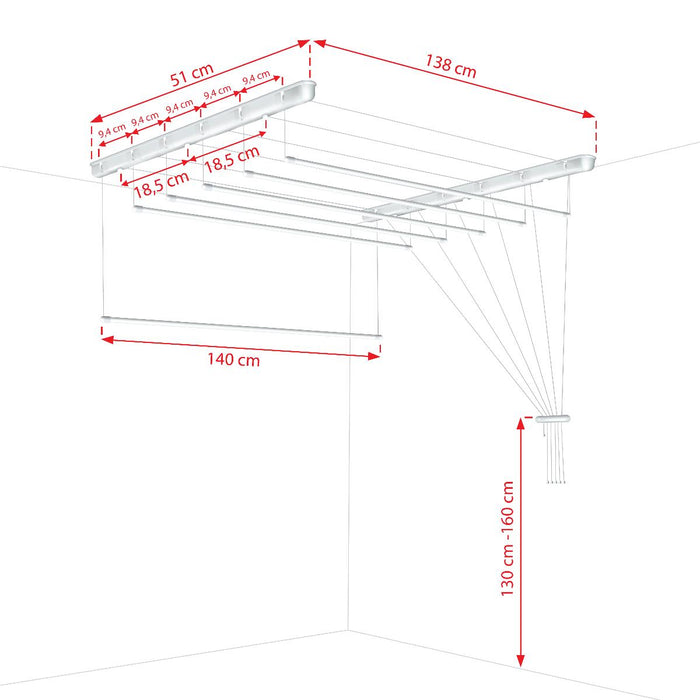 SEPIO CEILING SPACE, 6x140 CM, BLACK