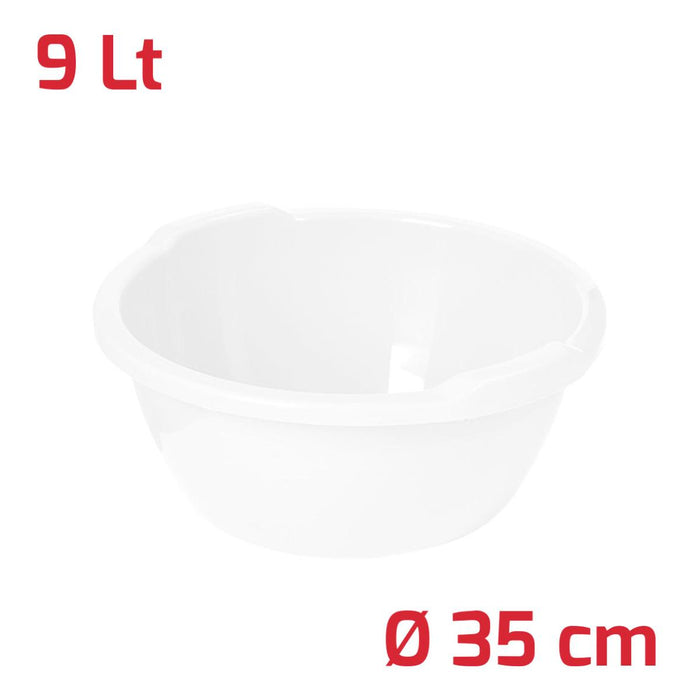 BASIN 9L ROUND RECA PLAST WHITE