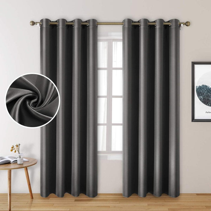 BLACKOUT CURTAIN SMOOTH DARK GREY 280CM