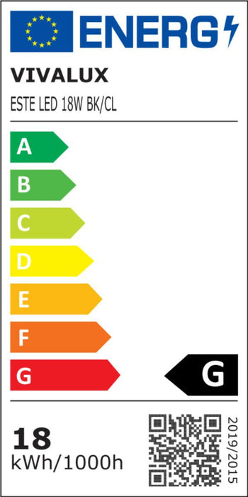 LED PANEL 18W 4000K 22.3CM BLACK VIVALUX ESTE