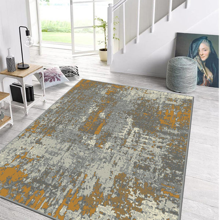 CARPET LANU ABSTRACT MUSTARD-GRAY 160X225
