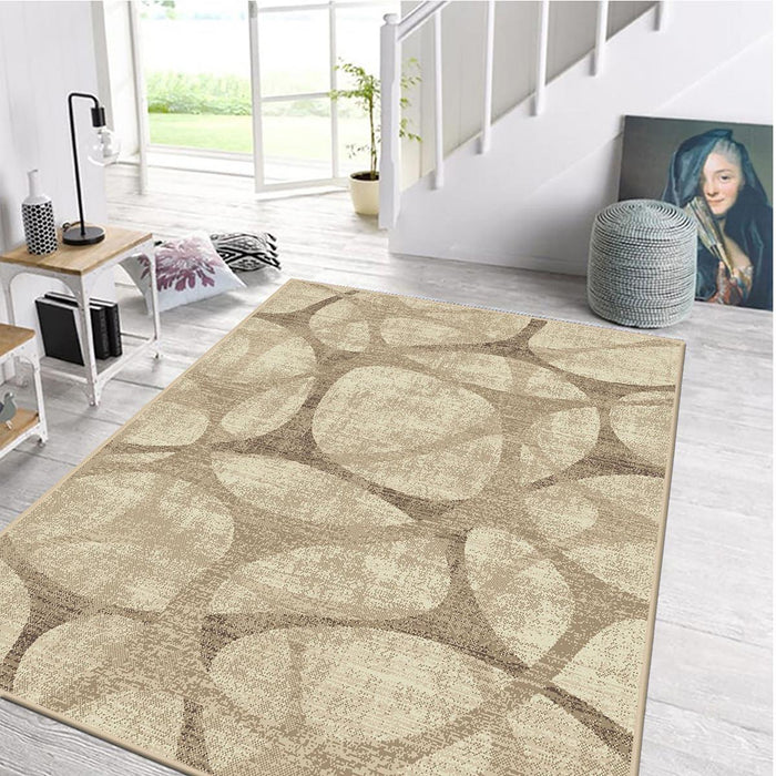 CARPET LANU OVAL MESH BEIGE 160X225 CM