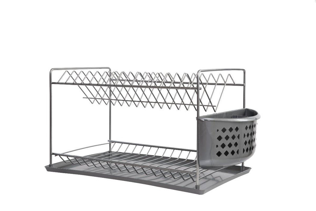 DISH DRYER 2-LEVEL NICKEL WITH PLASTIC BASKET