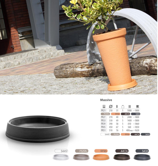 POT MAT 51CM MASSIVE ANTHRACITE