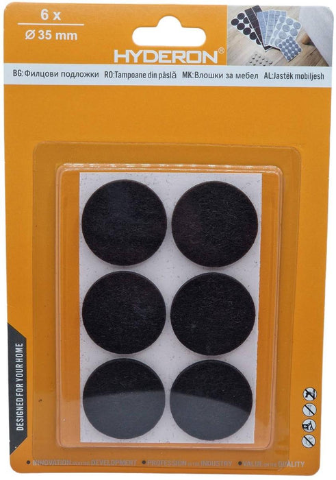 FELT PAD PFK-35K ROUND 35MM BLACK