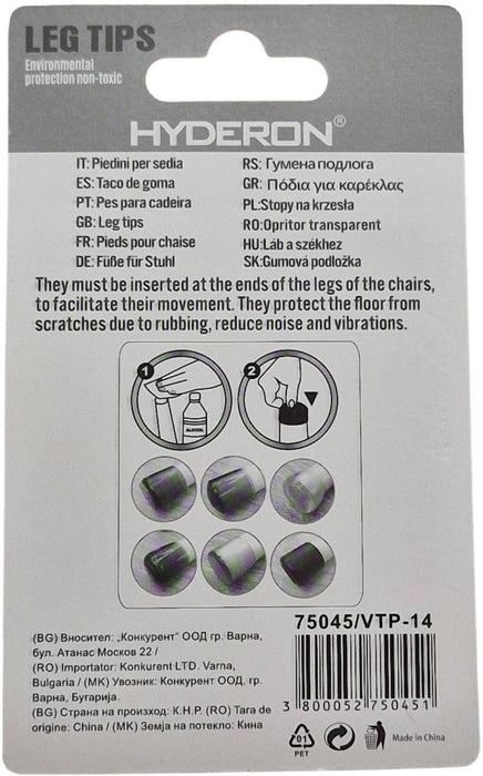 PLUG OUTER TRANSPARENT VTP-14 14MM 4 PCS