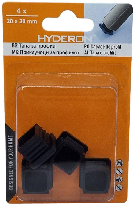 PLUG SQUARE HTK-20 20MM 4 PCS BLACK
