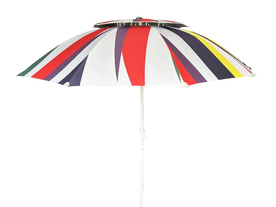 BEACH UMBRELLA WHITE RAINBOW UV PROTECTION 2.2M