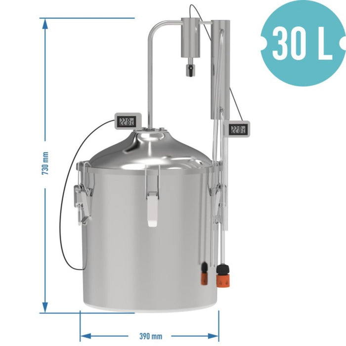 BRANDY BOILER WITH SETTLER AND COOLER 30L