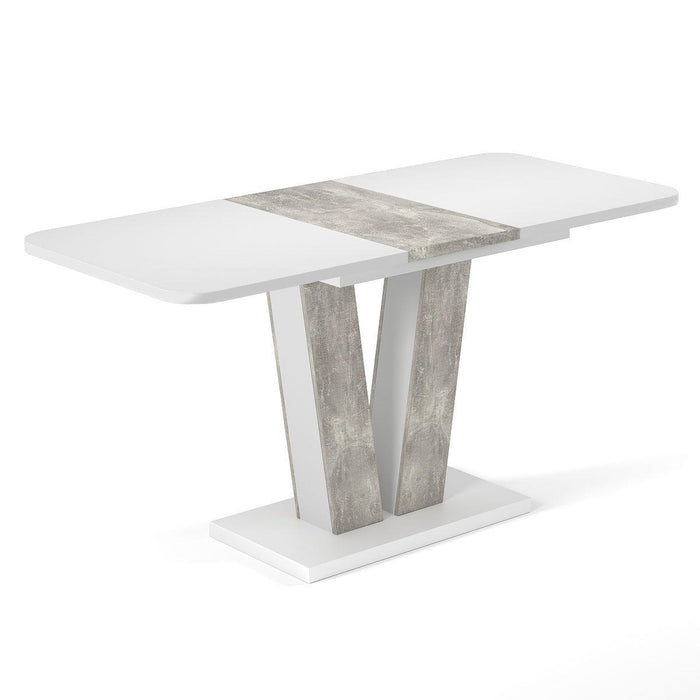 EXTENDED TABLE WENDY2 WHITE/CONCRETE