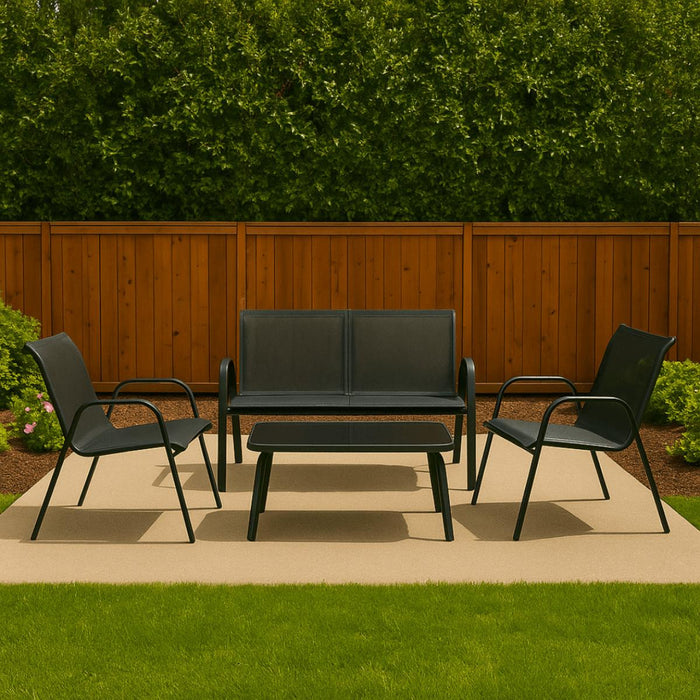 GARDEN SET NAIROBI 4 PIECES BLACK
