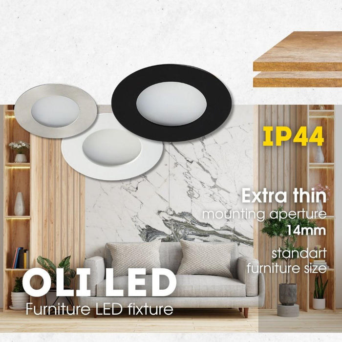 LED MOON FOR BUILT-IN 2W 4000K 150LM IP44 NICKEL MAT VIVALUX OLI