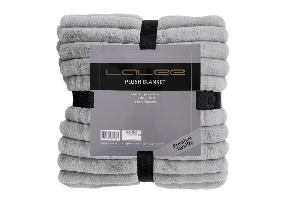 BLANKET PLUSH 150/200CM GRAY