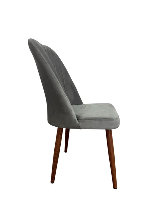 DINING CHAIR AURORA LIGHT GREY LEGS/BROWN