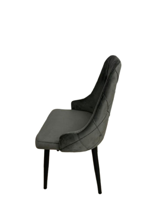 DINING CHAIR VESTA DARK GREY LEG/BLACK